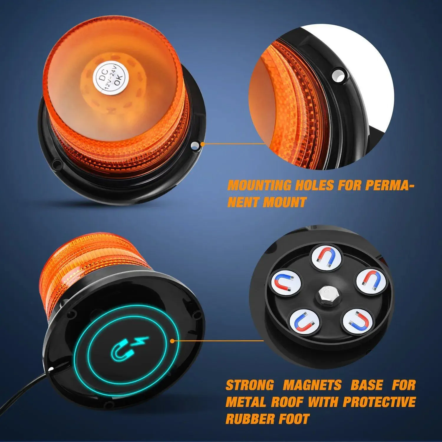 40 Leds Beacon Amber Strobe Light