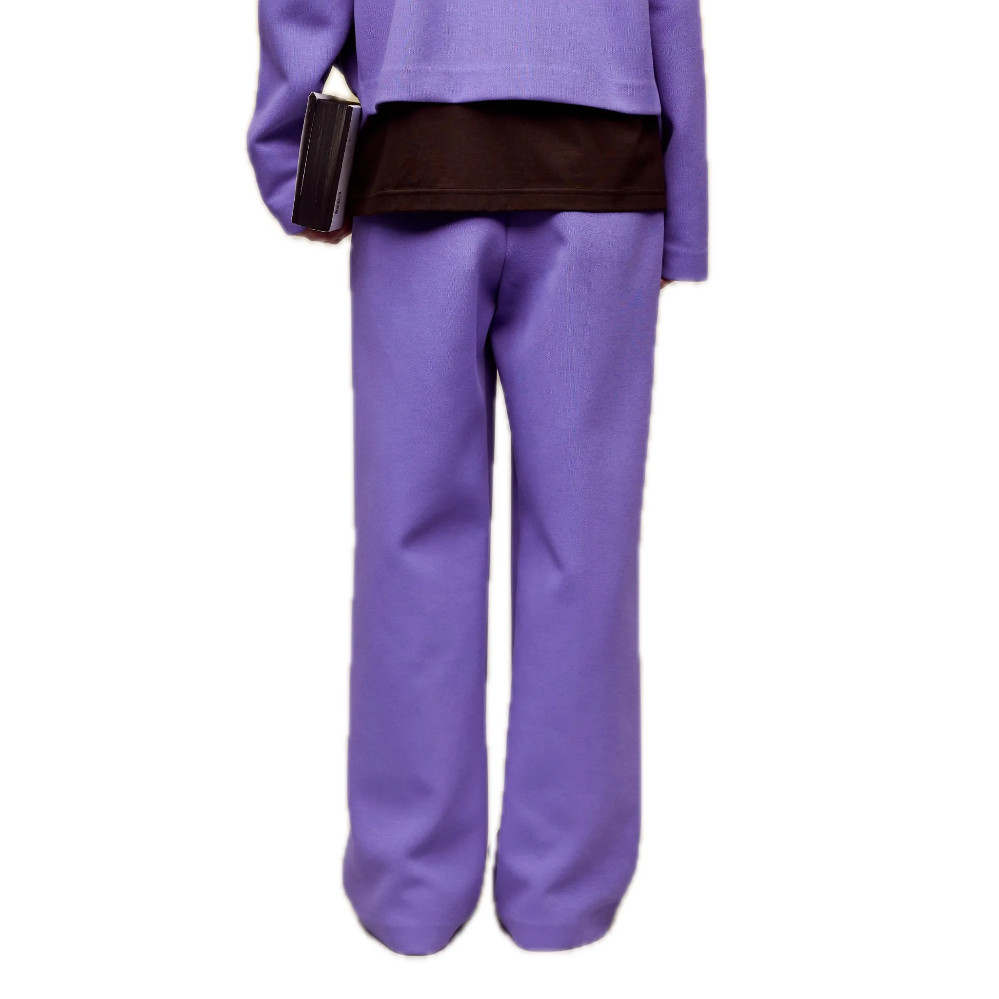 Air Layer Double Waist Wide-leg Sweatpants in Purple