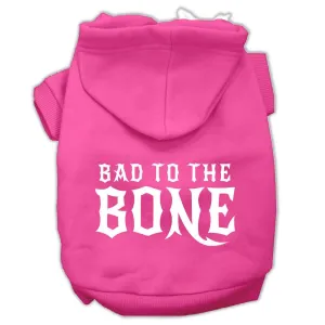 Bad to the Bone Dog Pet Hoodies Bright Pink Size XL (16)