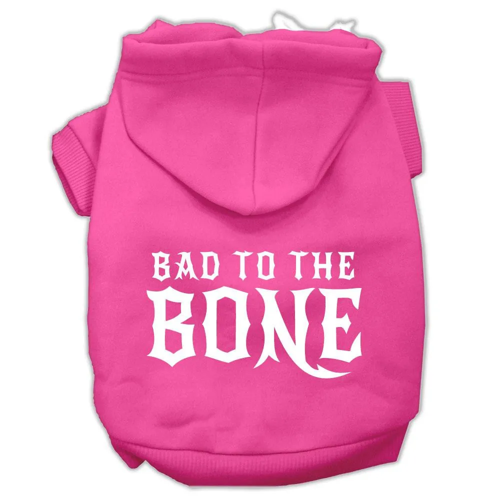 Bad to the Bone Dog Pet Hoodies Bright Pink Size XL (16)
