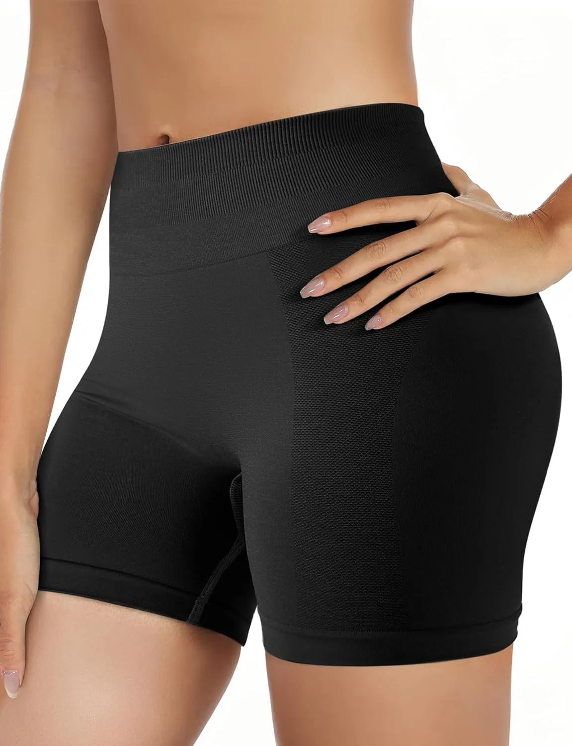 Buauty Gym Shorts Women, Seamless Yoga Workout Shorts, High-Waisted 3.6'' Scrunch Butt Booty Lifting Athletic Running Shorts