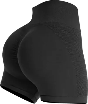 Buauty Gym Shorts Women, Seamless Yoga Workout Shorts, High-Waisted 3.6'' Scrunch Butt Booty Lifting Athletic Running Shorts