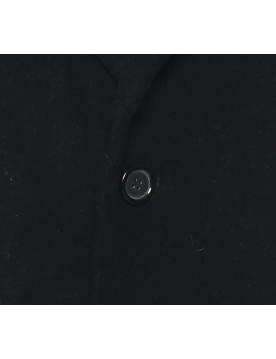 Cashmere Black Wool Coat - XL