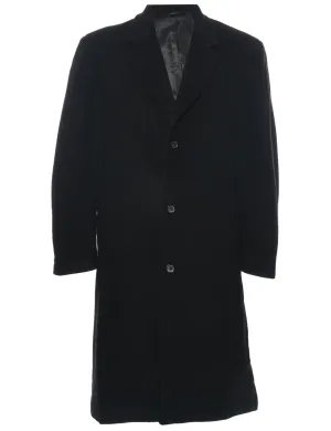 Cashmere Black Wool Coat - XL