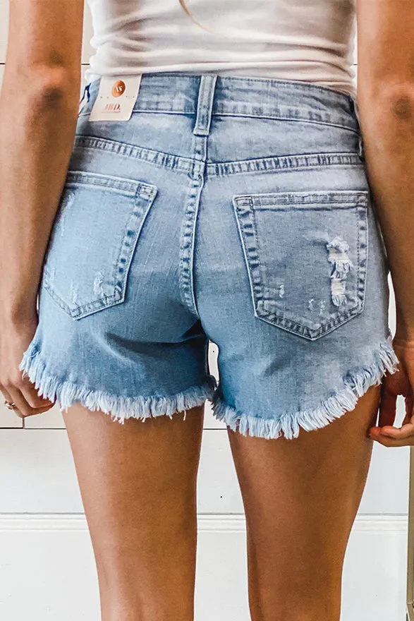 Casual Distressed Denim Shorts