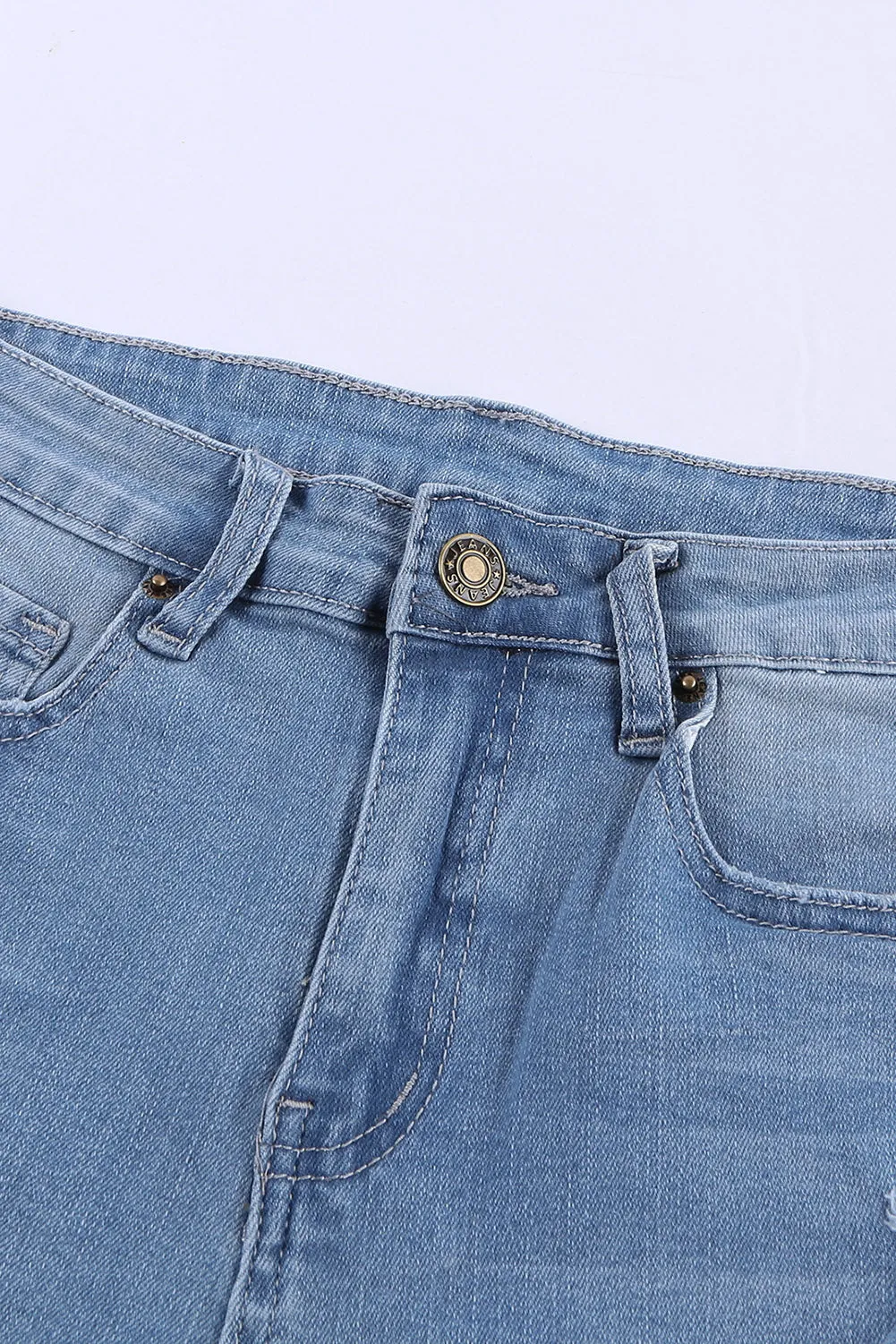 Casual Distressed Denim Shorts