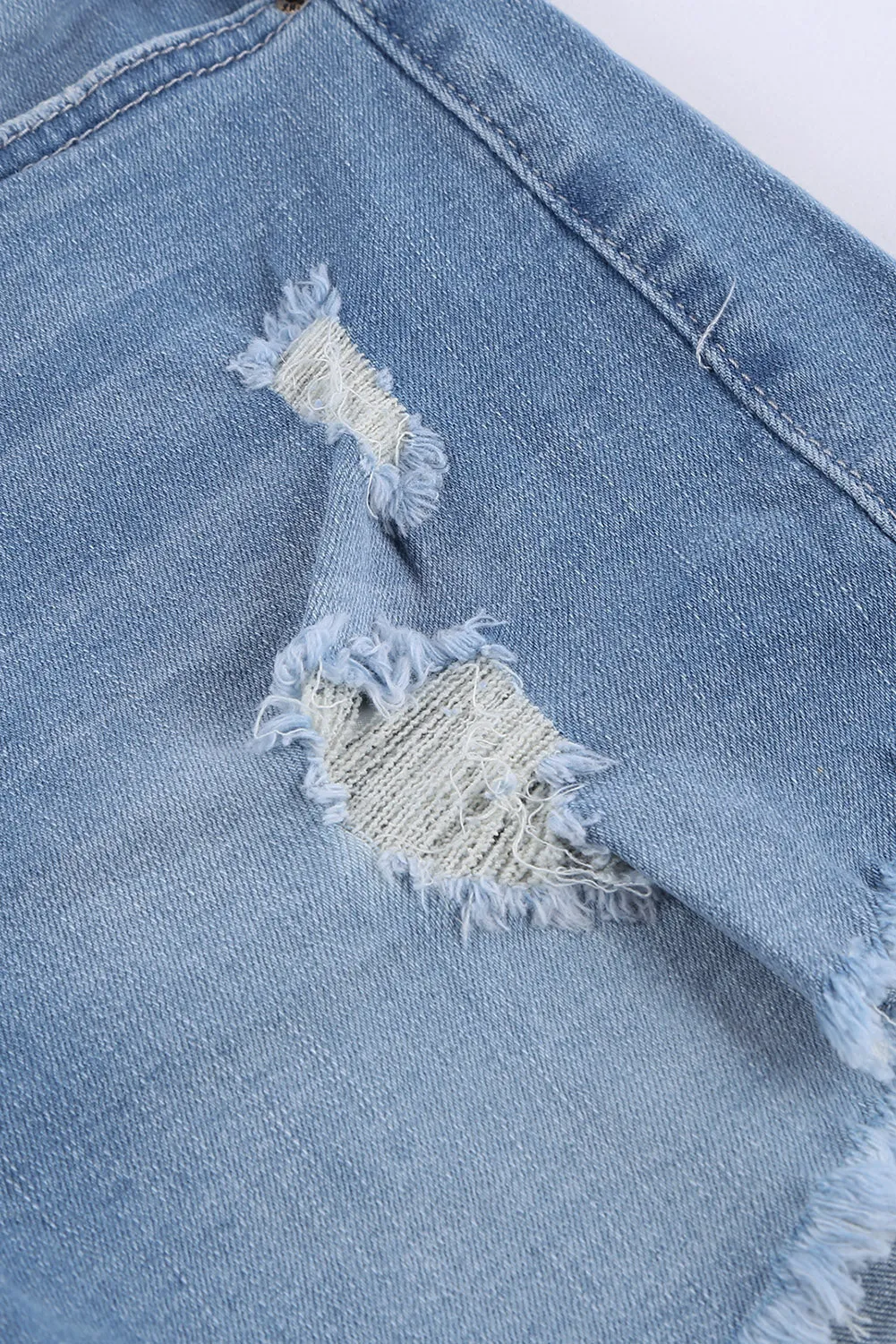 Casual Distressed Denim Shorts