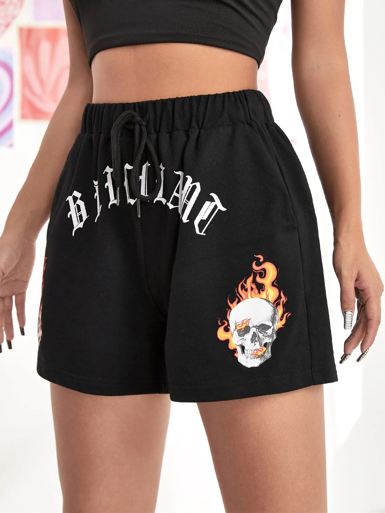 Casual Halloween Pocket Natural Women Shorts