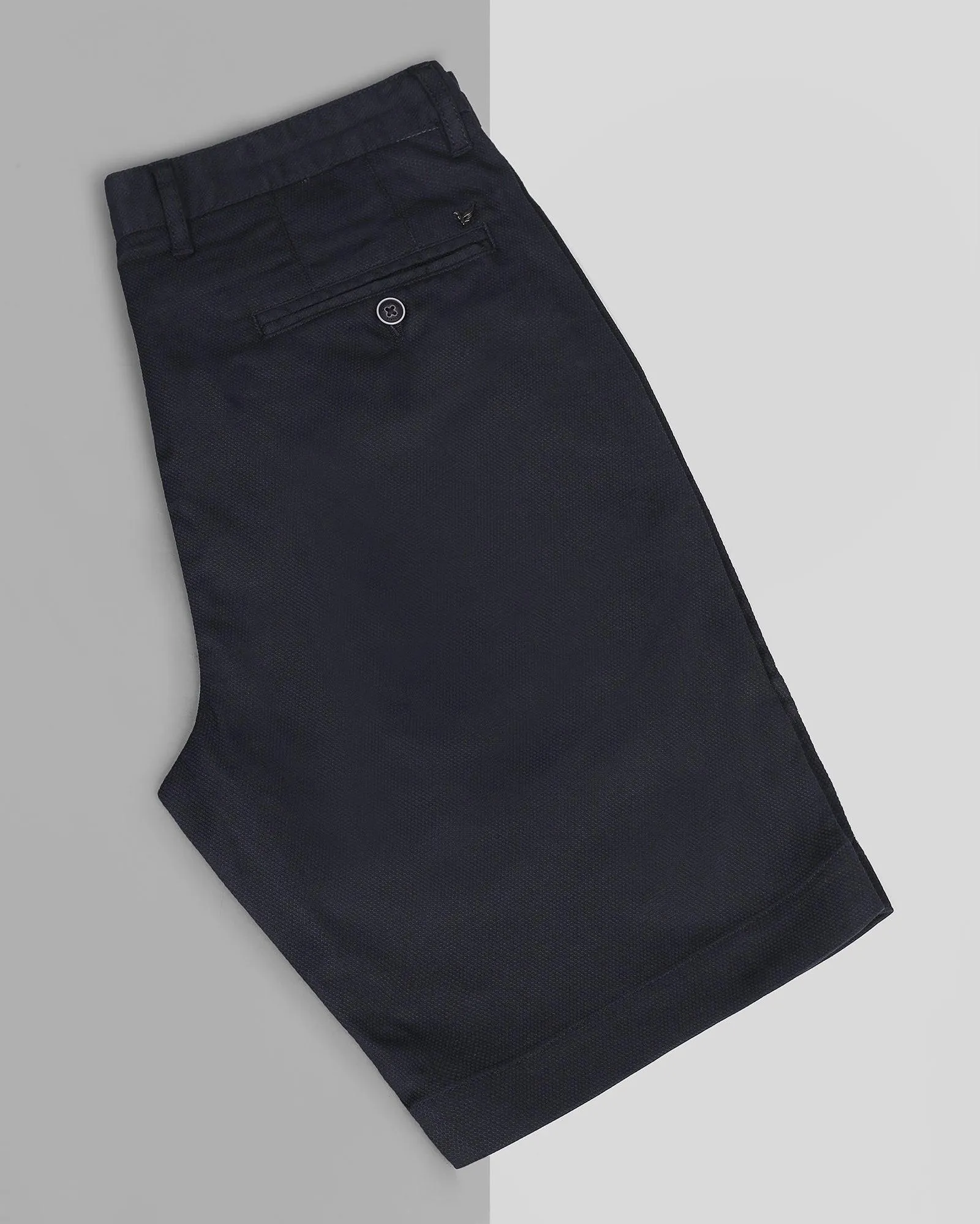 Casual Navy Textured Shorts - Depp