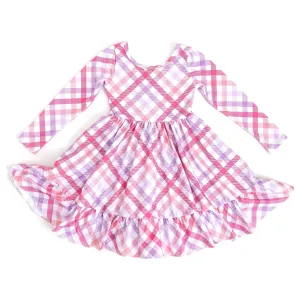 Darling Gingham Long Sleeve Charm Dress