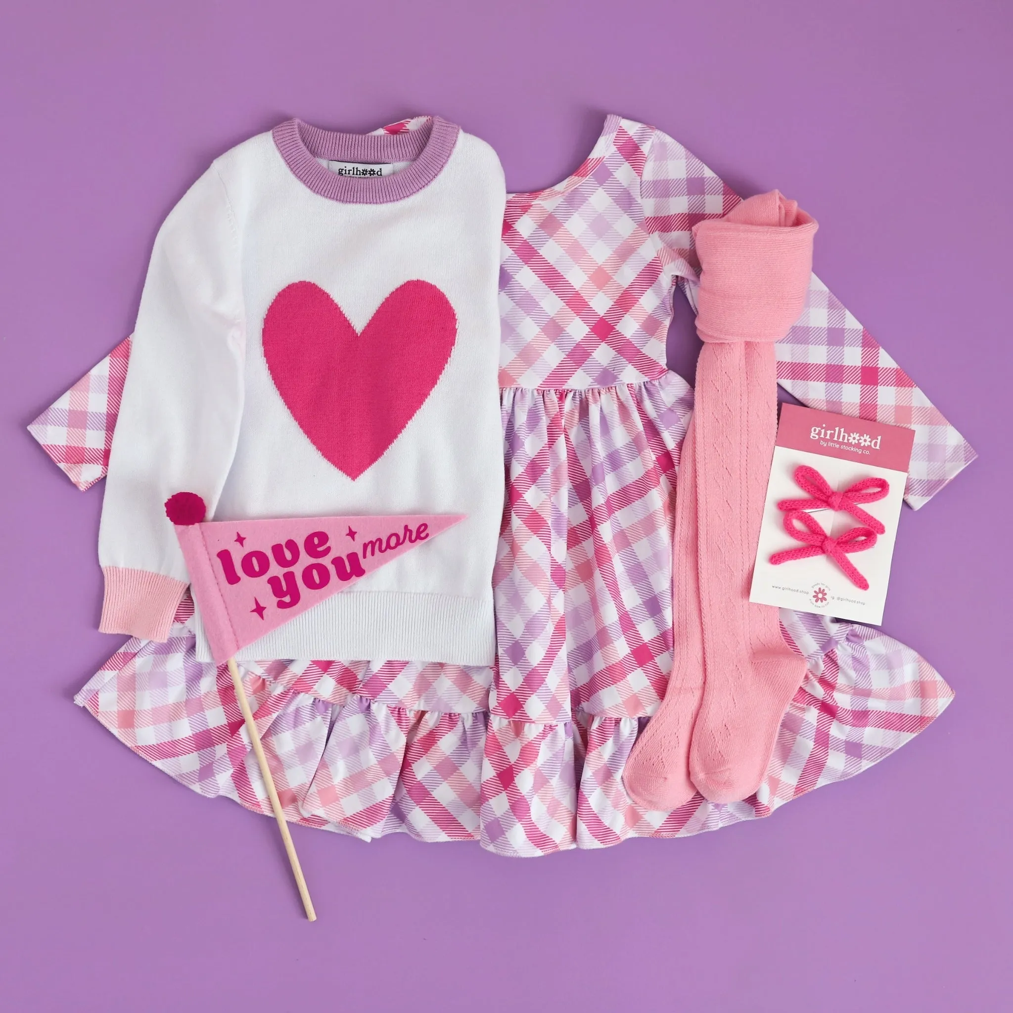 Darling Gingham Long Sleeve Charm Dress