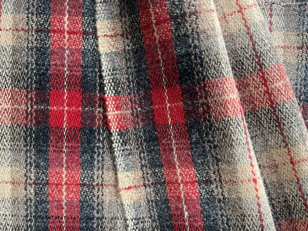 Delightfully Rustic Carmine, Mushroom, Charcoal & Black Wool Plaid