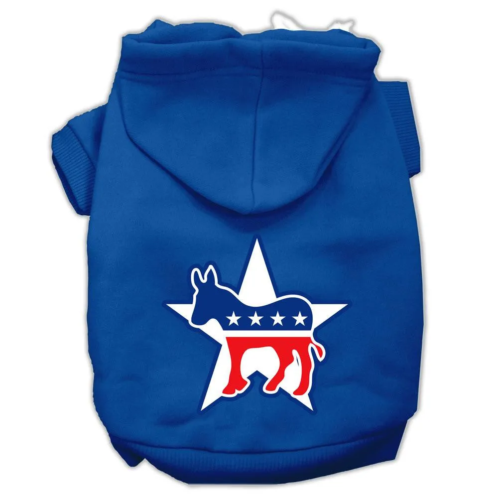 Democrat Screen Print Pet Hoodies Blue Size Sm (10)