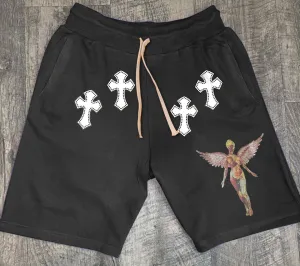 Fashion Angel Print Casual Sports Shorts