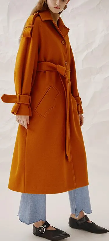 Ginger Single-Breasted Wool Coat