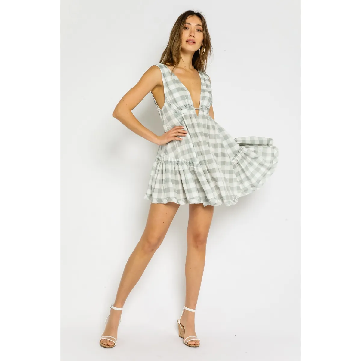 Gingham Print Dress