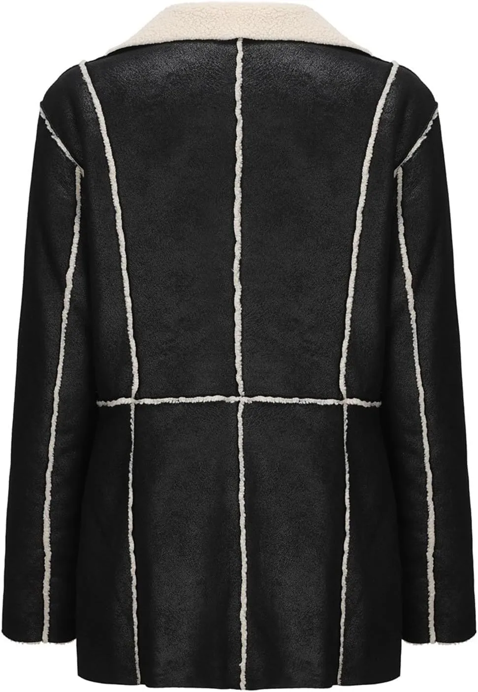 Hasta Women's Faux Leather Jackets Warm Fleece Zip Short PU Moto Winter Coats 2023 Slim Cropped Faux Suede Jacket Plus Size