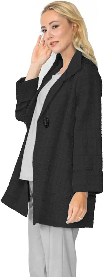 IC Collection Jacquard One-Button Jacket