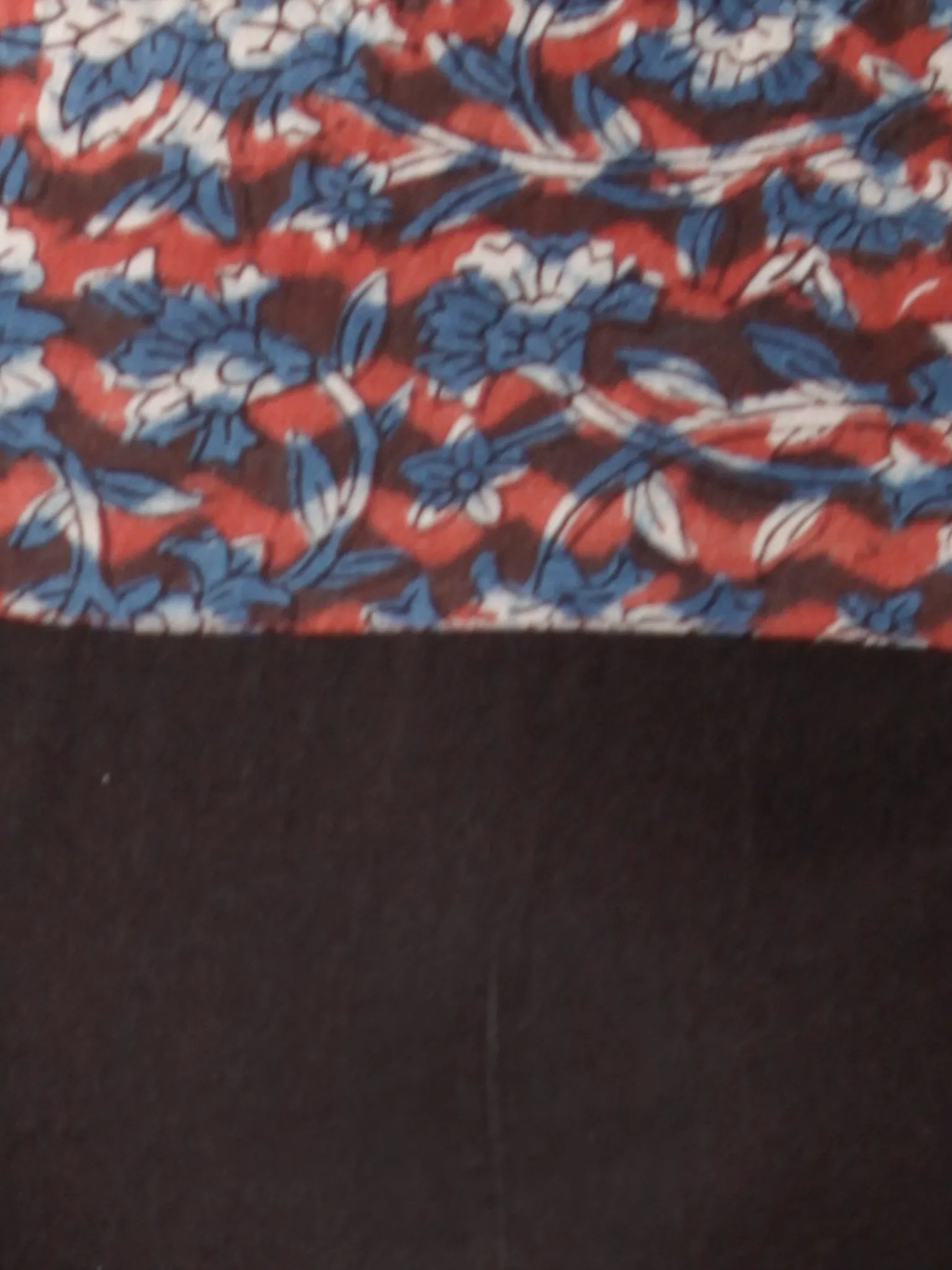 Indigo Black Rust Hand Block Printed Midi Dress - D260F1366