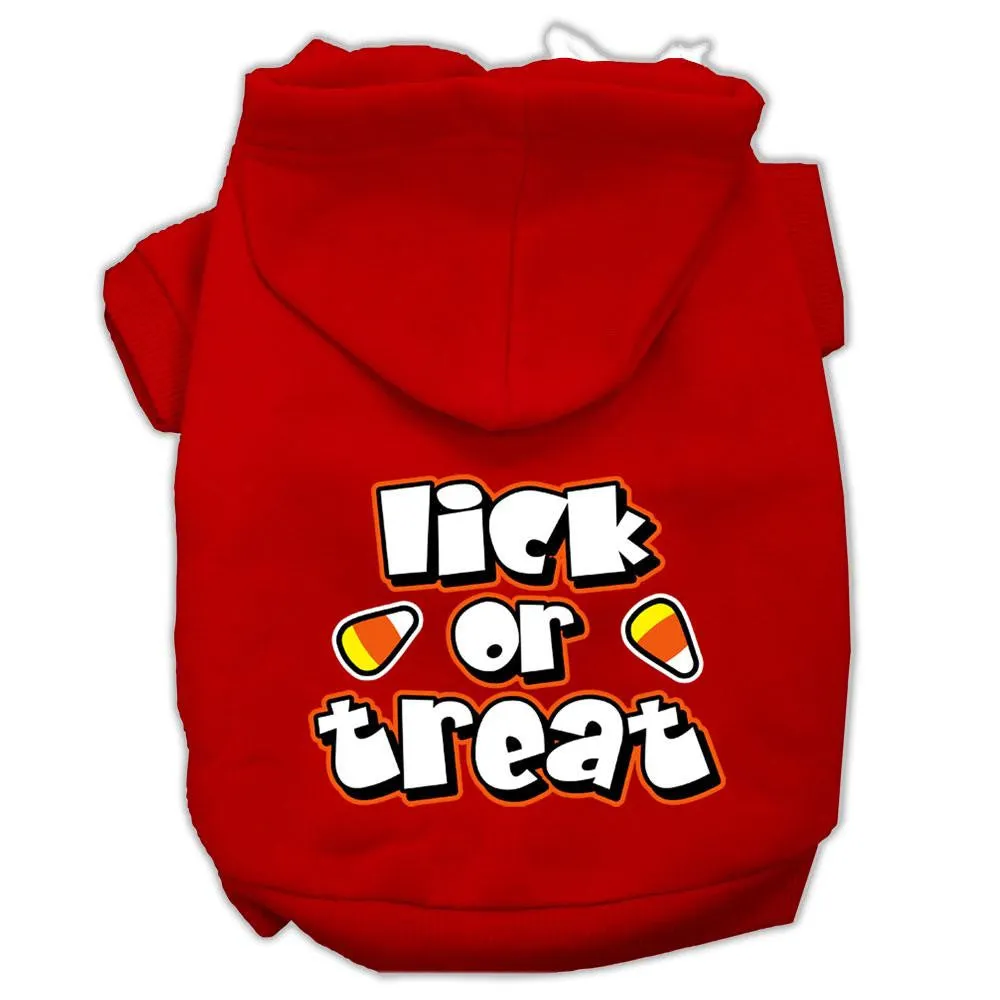 Lick Or Treat Screen Print Pet Hoodies Red Size S (10)