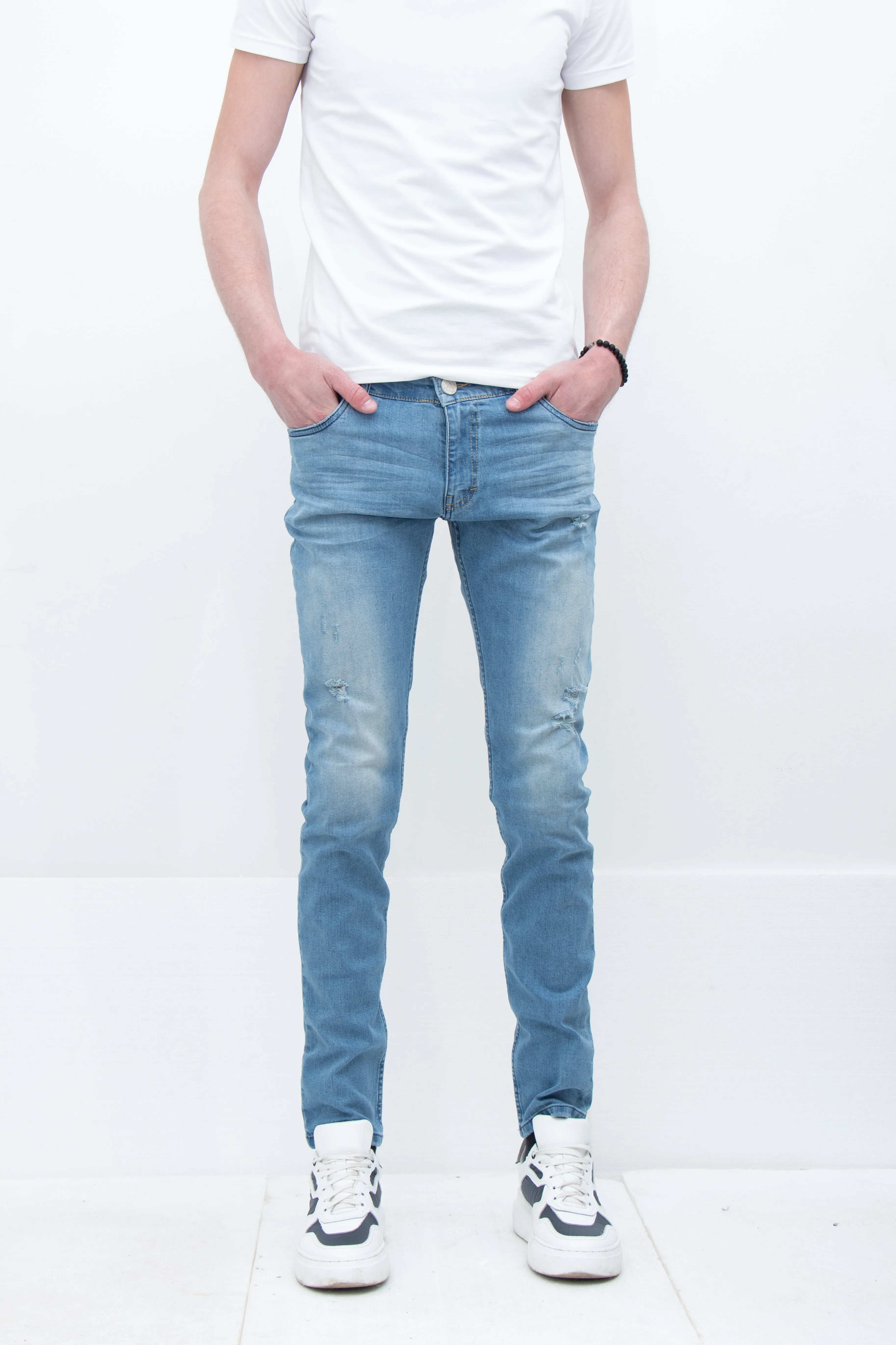 Men Slim Fit Blue Jeans