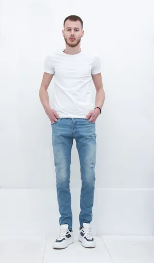 Men Slim Fit Blue Jeans