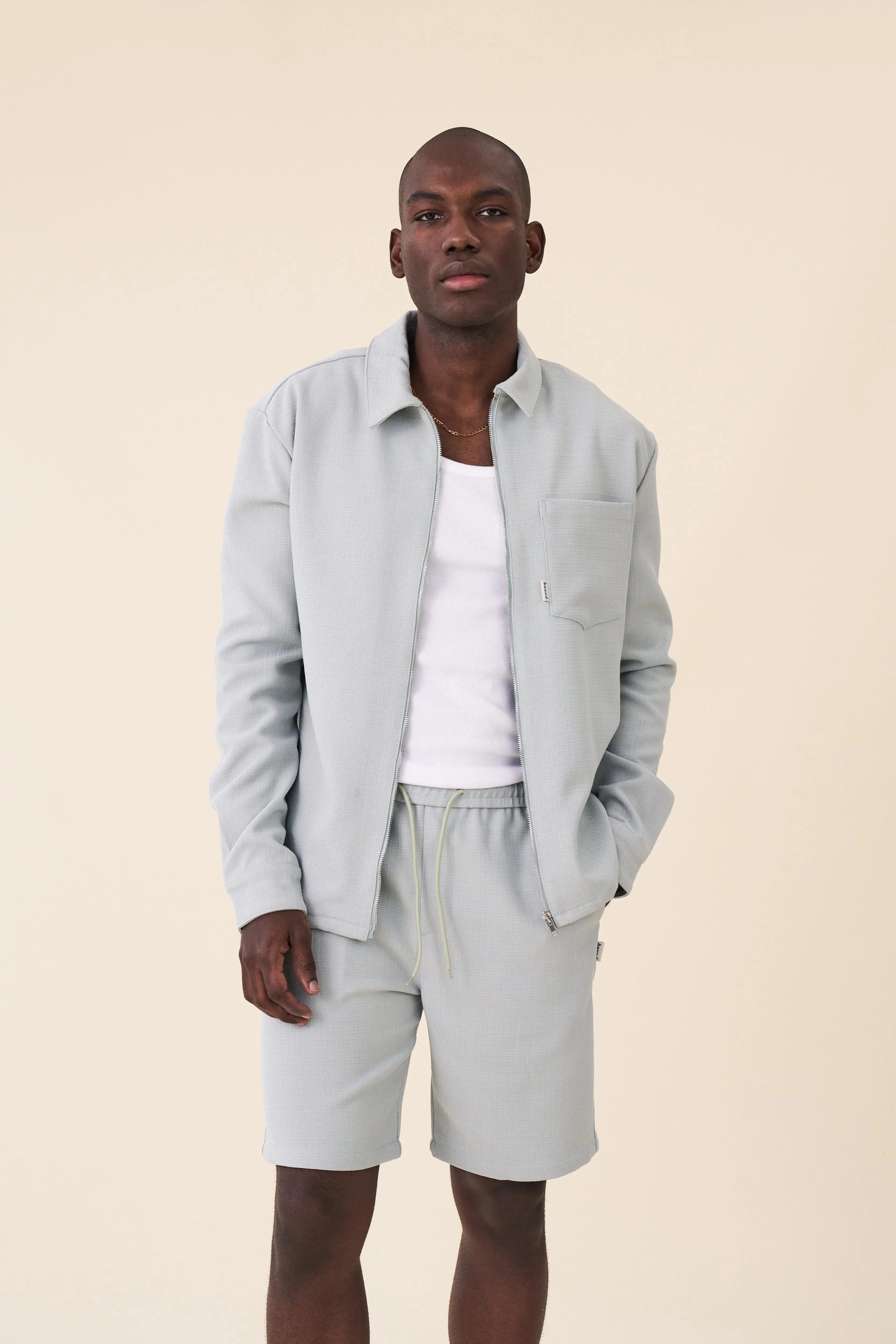 MINT TEXTURED HEAVY OVERSHIRT
