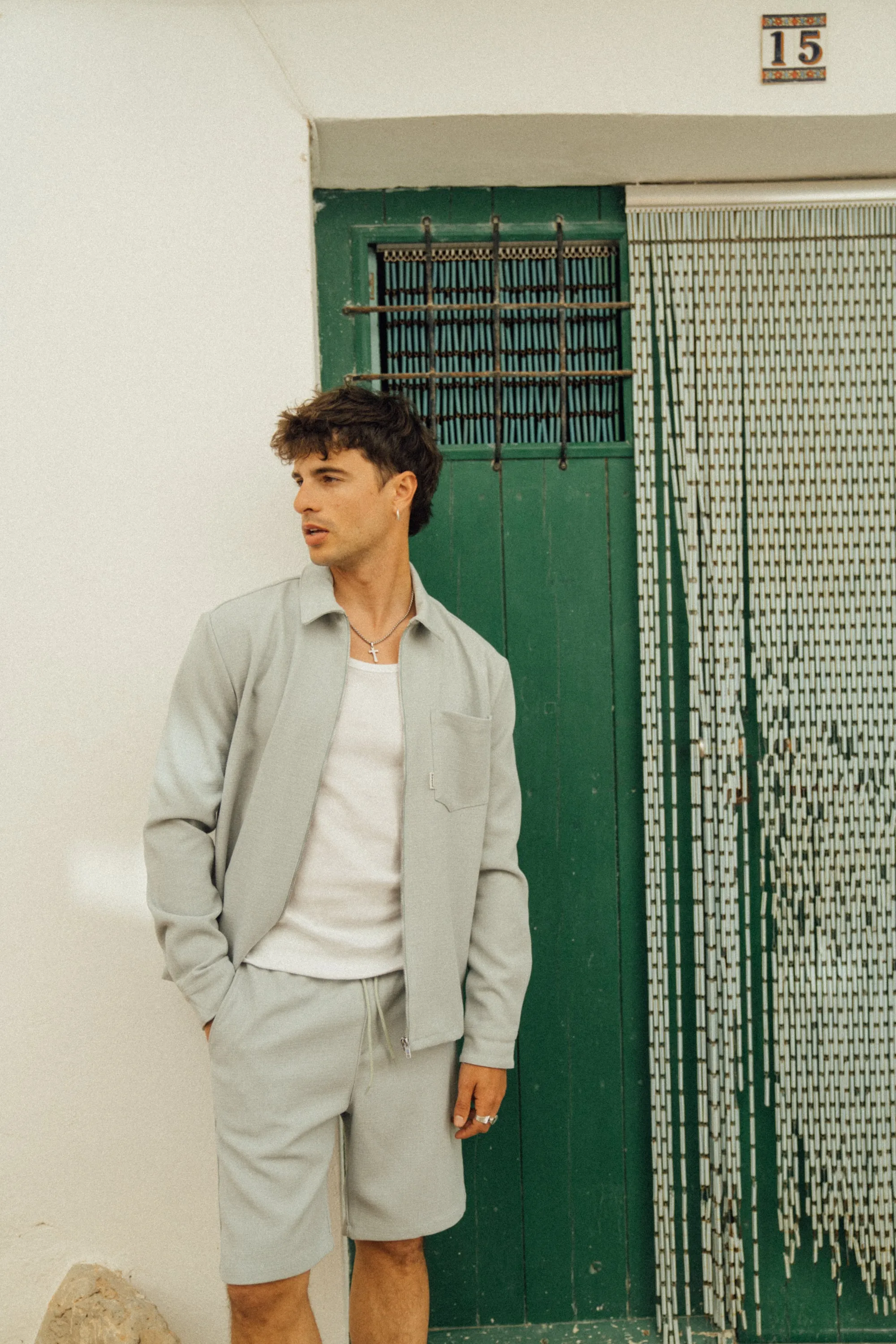 MINT TEXTURED HEAVY OVERSHIRT