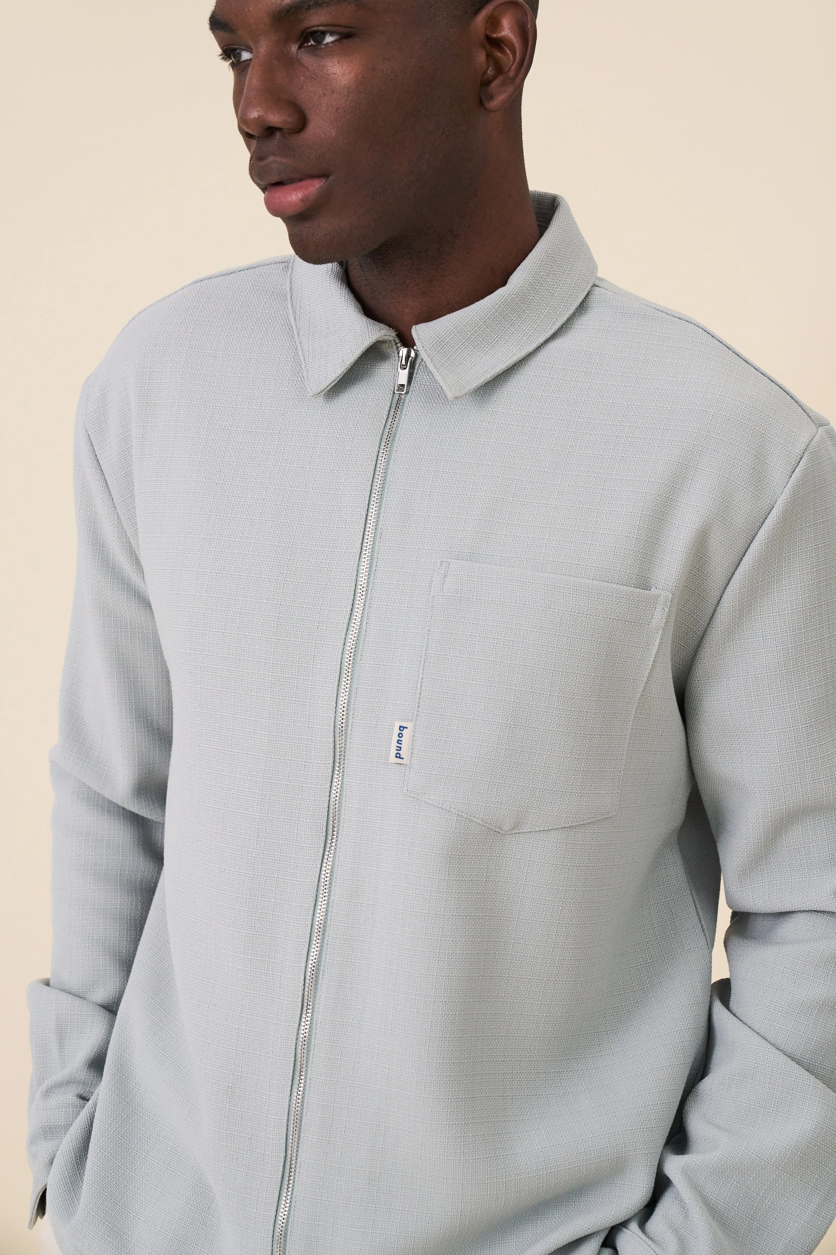 MINT TEXTURED HEAVY OVERSHIRT