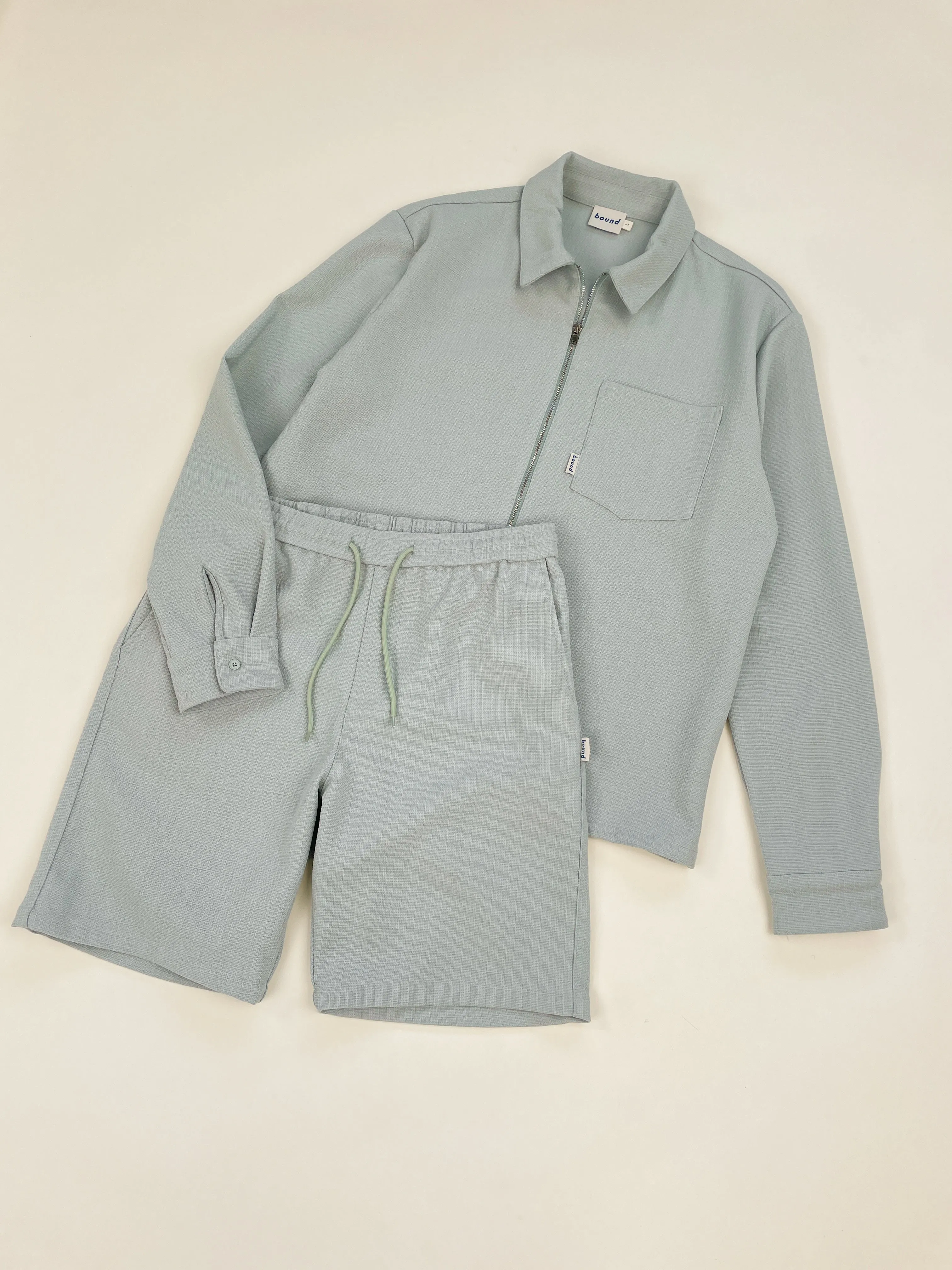 MINT TEXTURED HEAVY OVERSHIRT