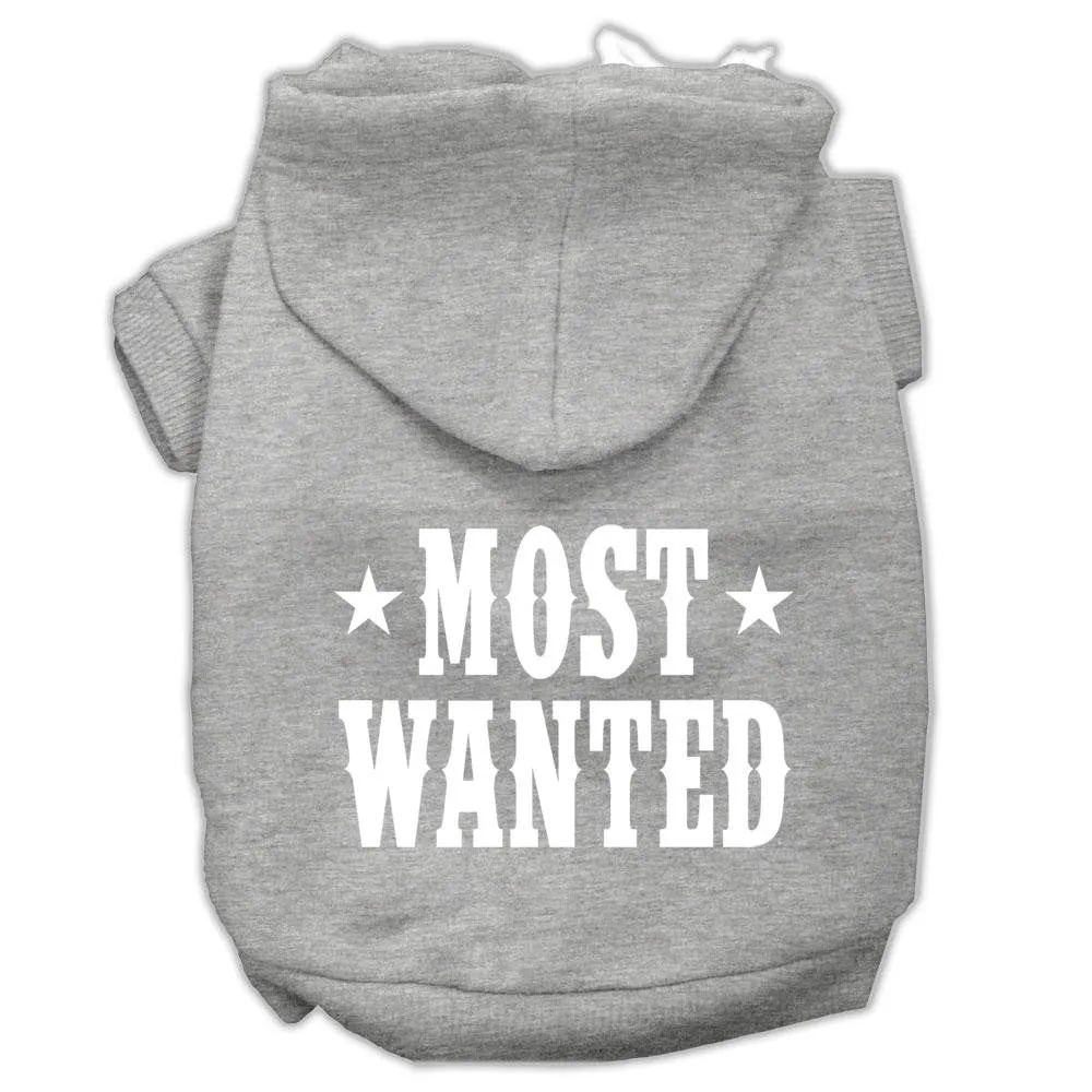 Most Wanted Screen Print Pet Hoodies Grey Size Xs (8)