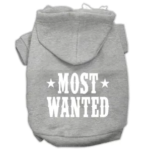 Most Wanted Screen Print Pet Hoodies Grey Size Xs (8)