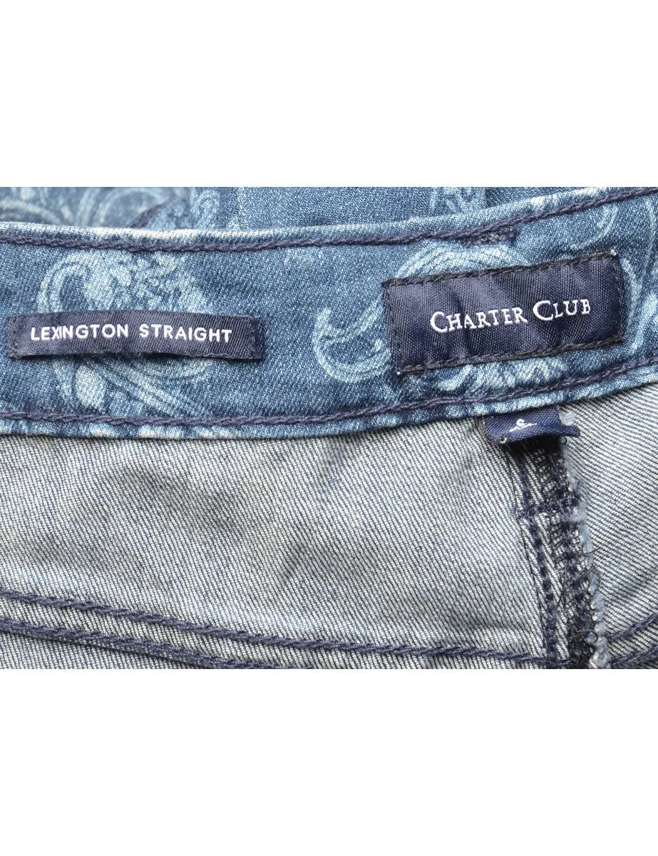 Paisley Print Slim-Fit  Jeans - W30 L32