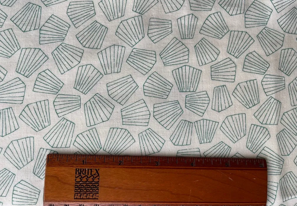 Seaweed Green Geometric Fans Cotton (Made in Japan)