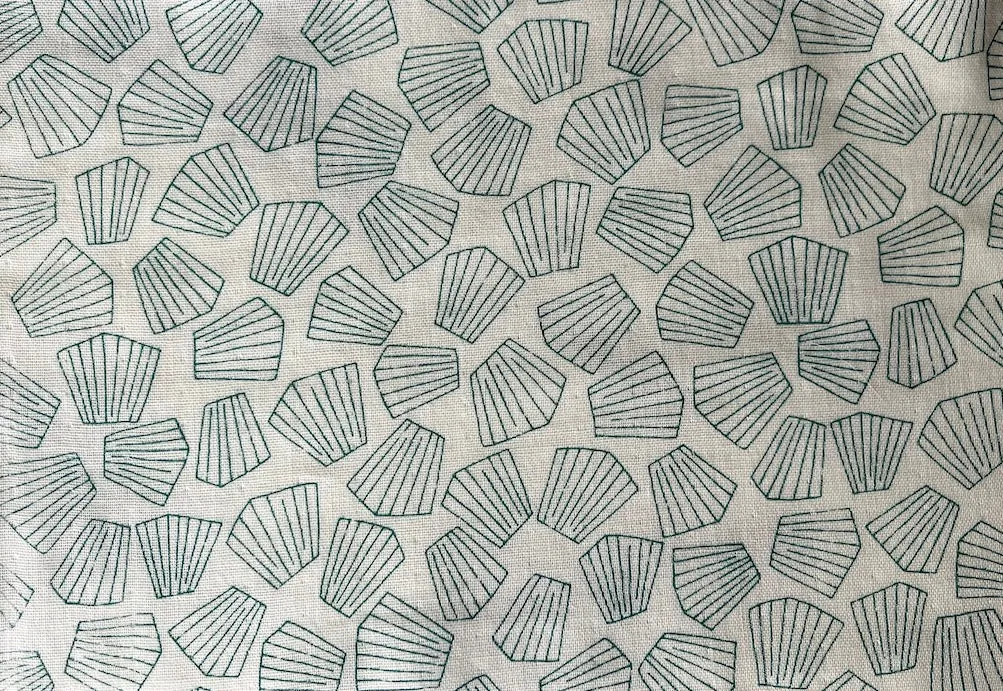 Seaweed Green Geometric Fans Cotton (Made in Japan)