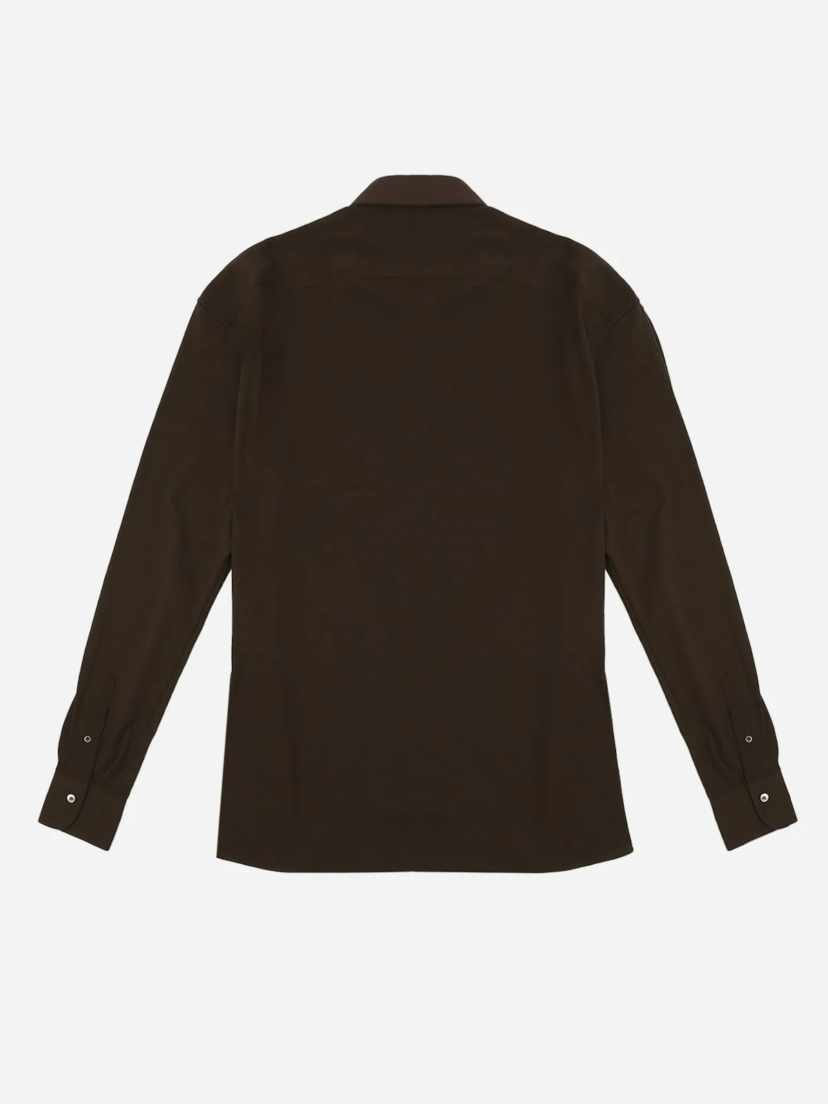 Sesta Cocoa Pique Cotton Long Sleeve Polo Shirt