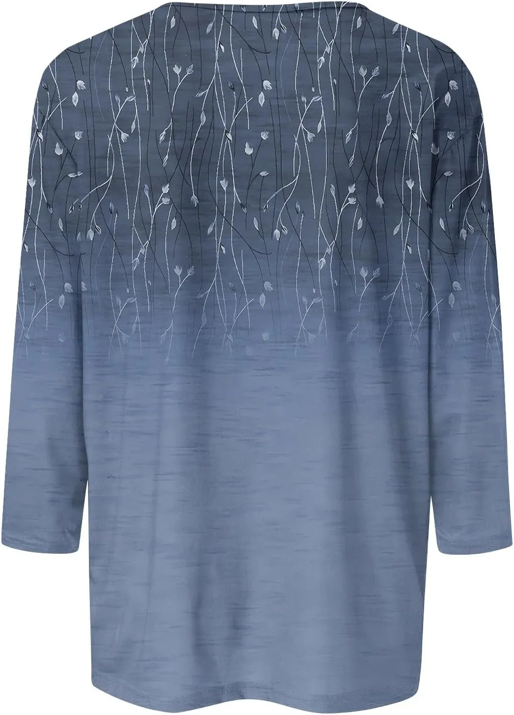 Summer Shirts for Women 3/4 Length Sleeve Crewneck Tops Trendy Loose Casual Printed Three Quarter Cute Blouse