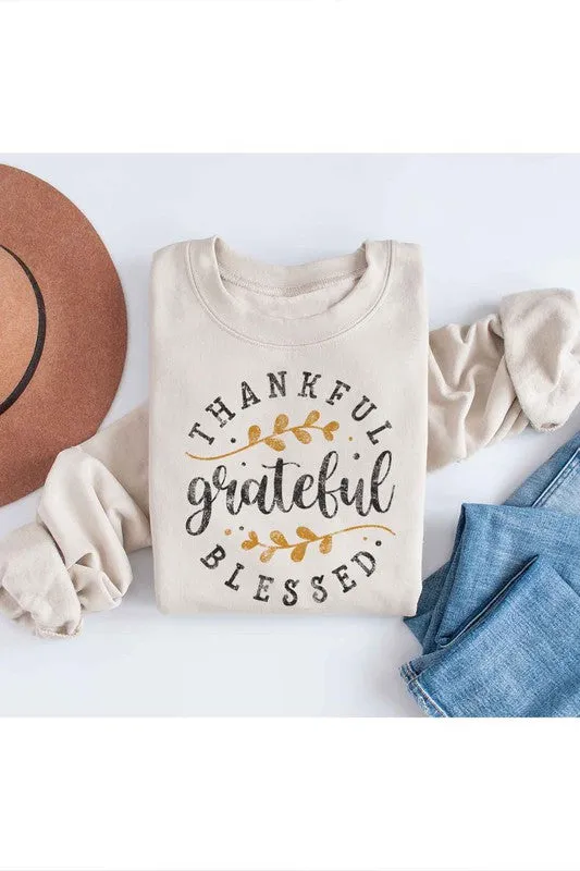 THANKFUL GRAPHIC PLUS SIZE SWEATSHIRT