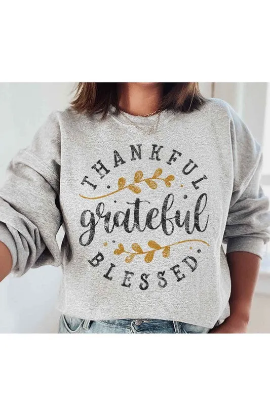 THANKFUL GRAPHIC PLUS SIZE SWEATSHIRT