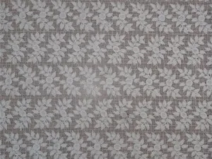 white colour cotton organdy fabric 44" wide tiny floral embroidery window pane design [8102]