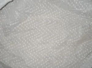 White cotton organdy fabric leno dobby curvy zigzag design 44&quot; wide
