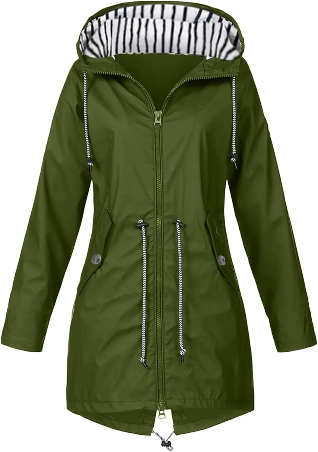 Womens Waterproof Rain Jacket Lightweight Hooded Raincoat Outdoor Travel Climbing Packable Hooded Windbreaker Trench Coats