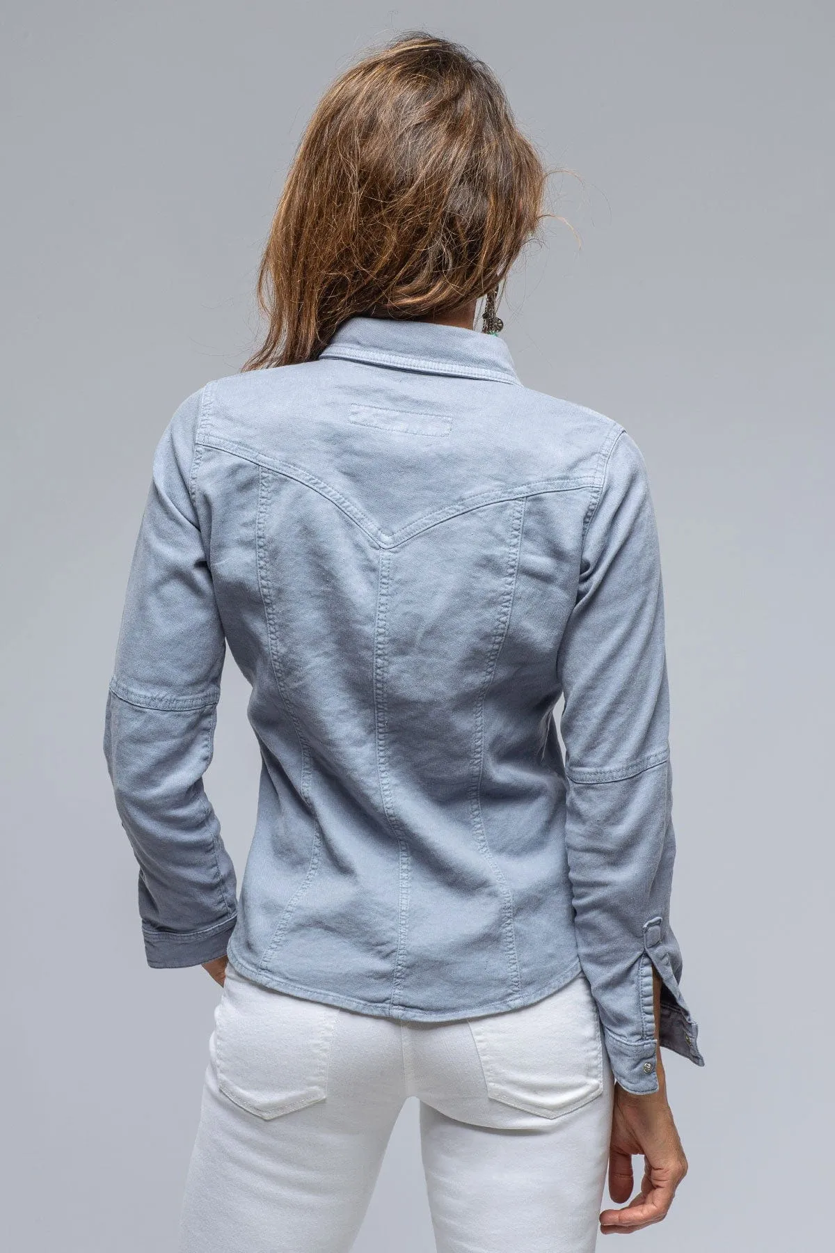 Yarmony Linen Cotton Denim Shirt In Lavender