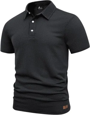 ZITY Mens Polo Shirts Short Sleeve Athletic Golf Polos Moisture Wicking Casual Polo Shirts for Men Jacquard Collared T Shirts